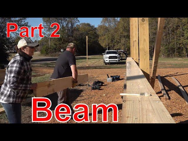 Homemade 30FT Laminated Beams made of Sawmill Lumber PT2