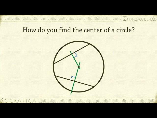 How do you find the center of a circle?  (Geometry)