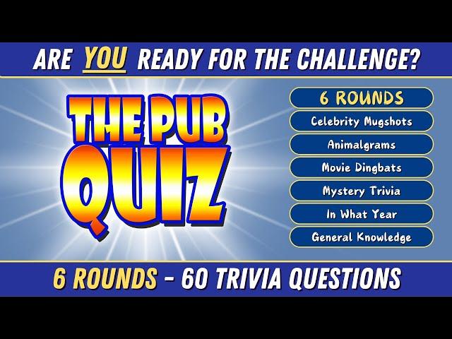 60 Epic TRIVIA PUB QUIZ Questions! The Quizmaster Challenge!