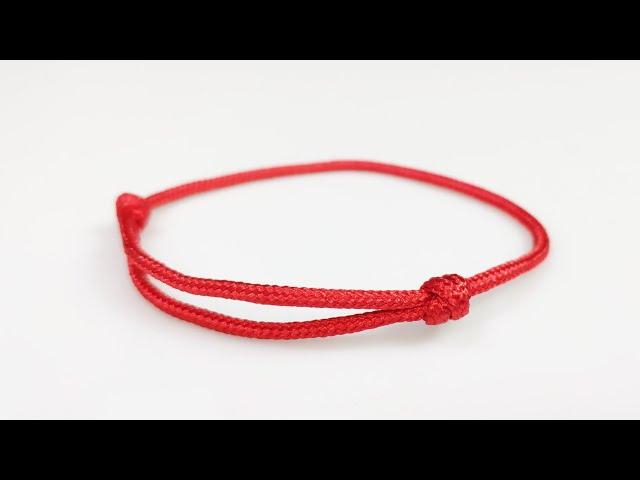 1分鐘可調單結手環 衝浪手環 極簡 傘繩編織 紅線 How to Make a Sliding Knot Friendship Paracord Bracelet