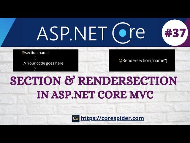 (#37) Section and RenderSection in ASP NET Core - Jayant Tripathy