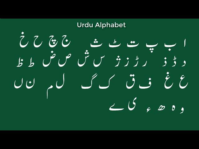 Urdu Alphabet - Pronunciation