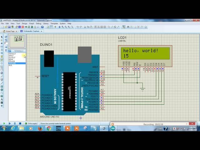 Arduino to 16*2 LCD Display Proteus - Arduino Proteus Simulation tutorial # 5