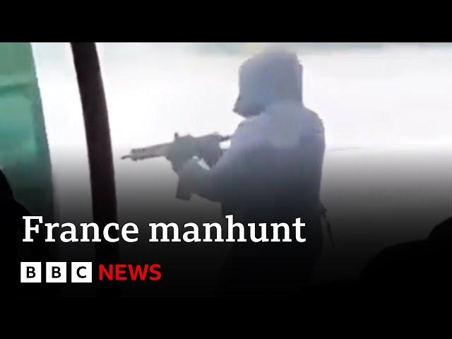 France manhunt: cameras record brutal ambush as “drug boss” freed and guards shot dead | BBC News