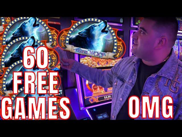 Super Rare 60 FREE GAMES On Carnival Jackpot Timber Wolf Slot