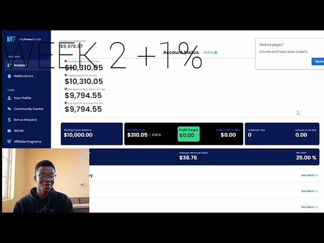 WEEK 2 || MY FOREX FUNDS Rapid evaluation account