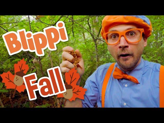 Blippi Creates Art with Autumn Leaves | Learning Colors for Kids | Educational Videos For Kids