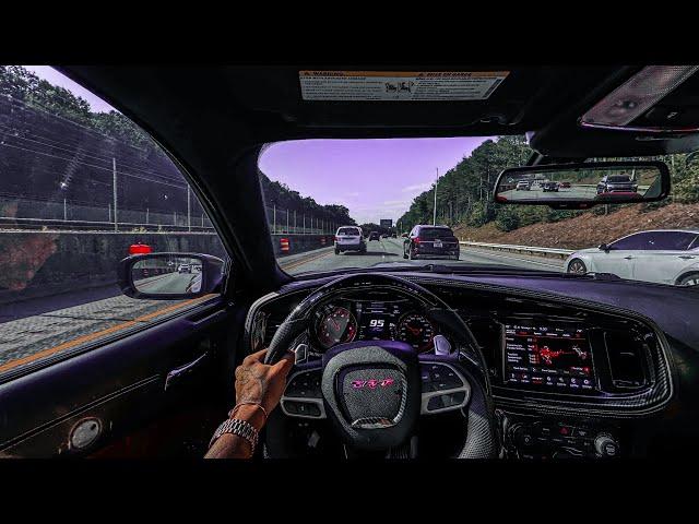 HELLCAT REDEYE CUTTING UP IN RUSH HOUR TRAFFIC POV