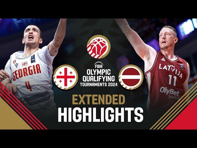 Georgia  vs Latvia  | Extended Highlights | FIBA OQT 2024 Latvia