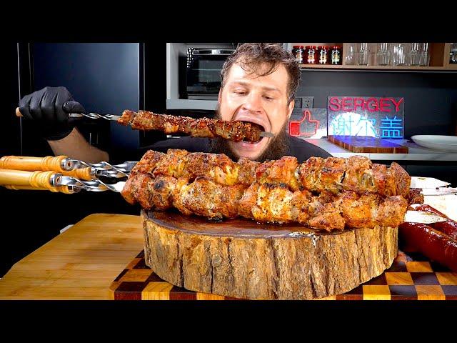 HOME STYLE BBQ MEAT AND SAUSAGES, ASMR MUKBANG, АСМР МУКБАНГ, 먹방, 大食い, たべる, 谢尔盖