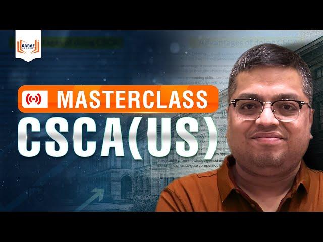 CSCA Masterclass | By IMA |  With Prakash Saraf