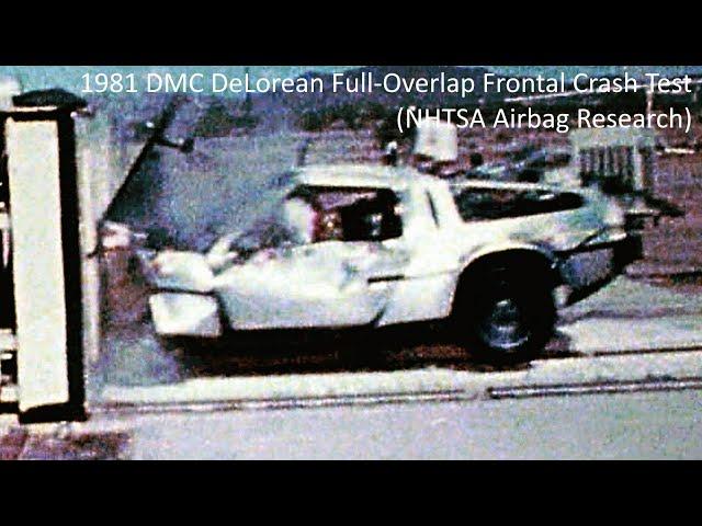 1981 DMC DeLorean 35 Mph Full-Overlap Frontal Crash Test (Airbag Retrofit Research)