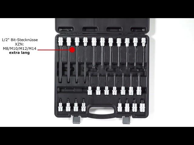 KS TOOLS - 911.4540 1/2" Bit-Stecknuss-Satz für Vielzahn (XZN)-Schrauben