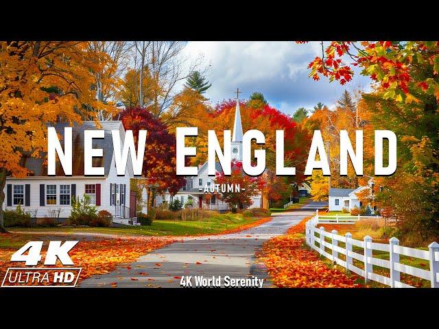 New England 4K Amazing Autumn Film - Calming Piano Music - Natural Landscape