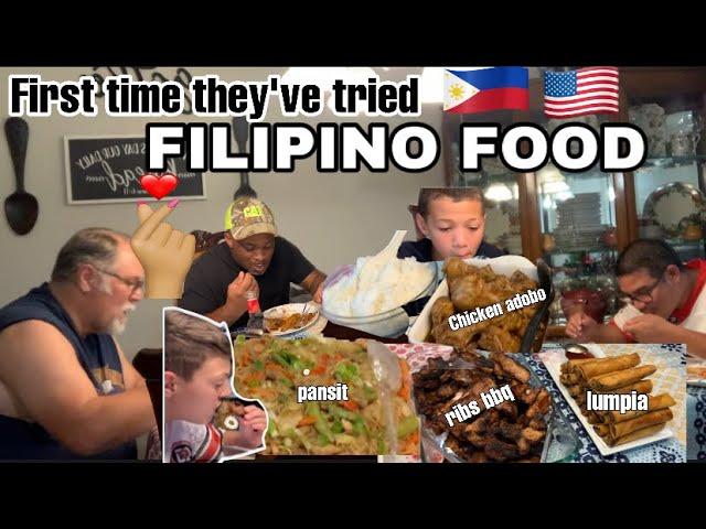 Their 1st Ever Filipino Food|| Reaction ng mga Americano