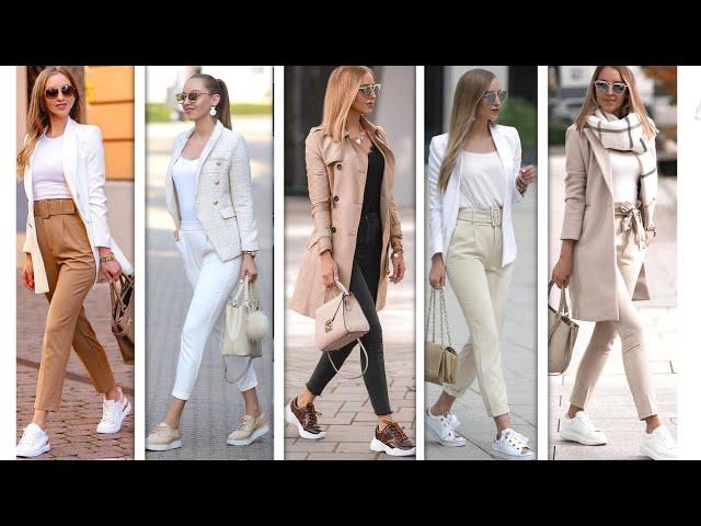 COMO LLEVAR TENIS O ZAPATILLAS DEPORTIVAS DE UNA MANERA ELEGANTE MODA 2021 MUJER OUTFITS DE MODA