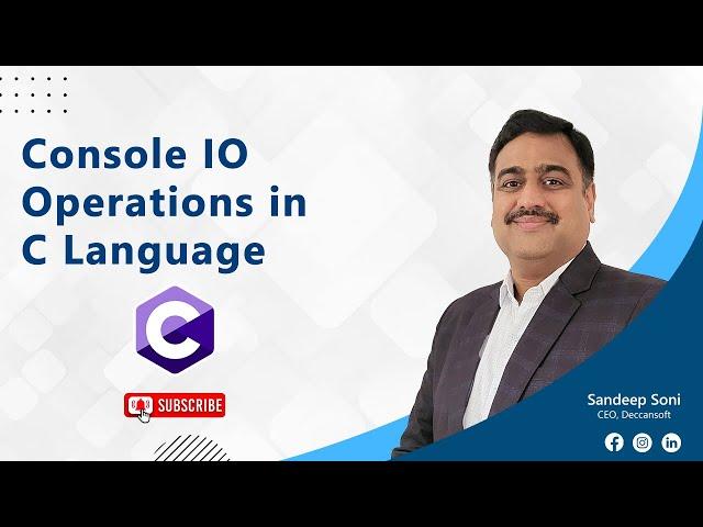 Console IO Operations in C Language - C Training