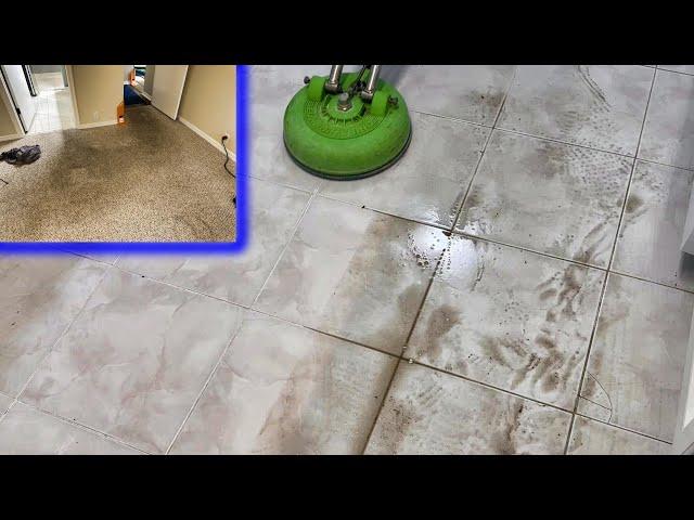 CAN WE SAVE THIS CARPET? Tenant move out carpet and tile cleaning! SCARY DIRTY!!!! #cleaning