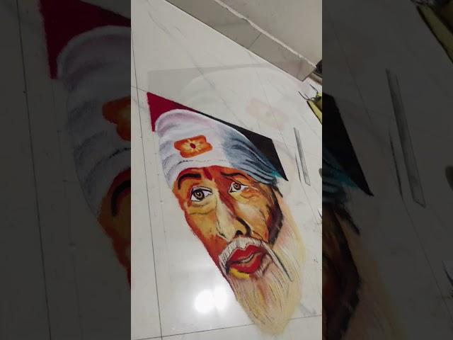shree Sai Baba rangoli#rangoli #art #sai baba rangoli#drawing#varsha art #rangolidesigns