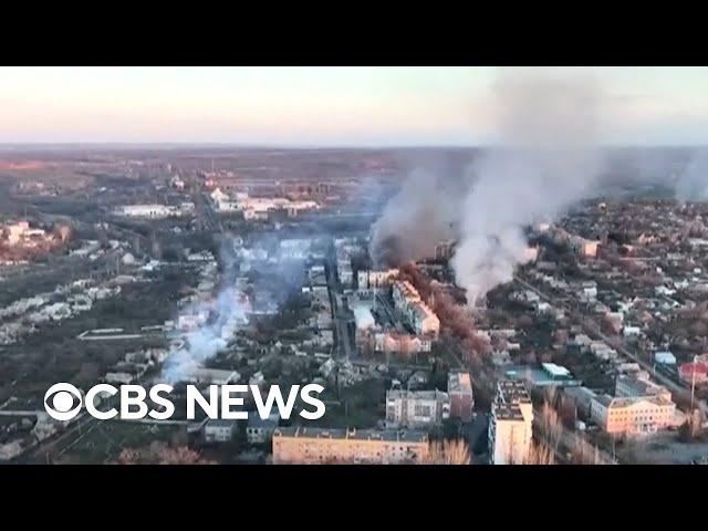 Rare view from front lines of war-torn Ukrainian city of Bakhmut