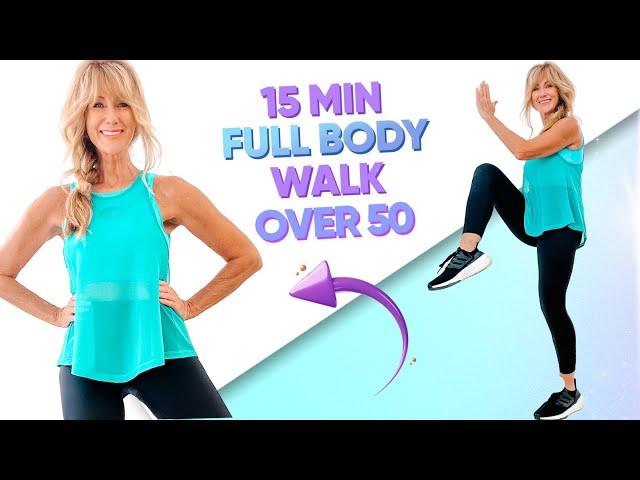 15 Minute Walking Workout For Weight loss | Complete Full Body Workout!