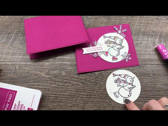 How to create a fun Winter Snowman Embossed Card