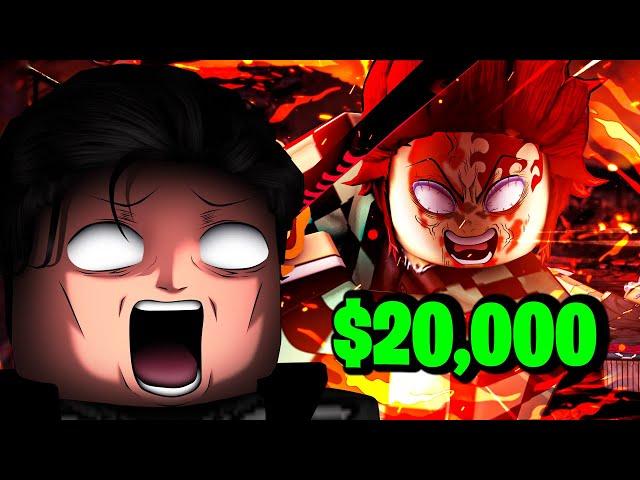 Spending $20,000 ROBUX to become TANJIRO KAMADO in Demon Slayer Roblox!