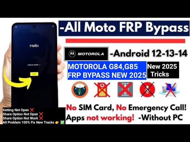 Android 14  All Motorola Frp Solution 2025Setting Not OpenMotorola G84 5G Frp Bypass Method fail