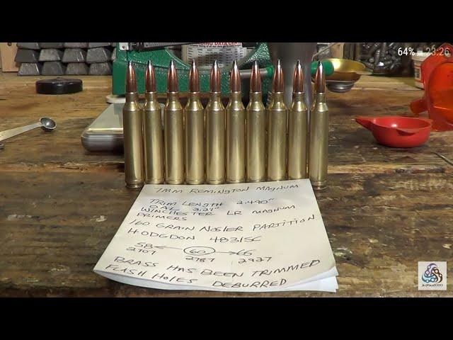 Reloading 10 rounds of 7mm Remington Magnum from start to finish