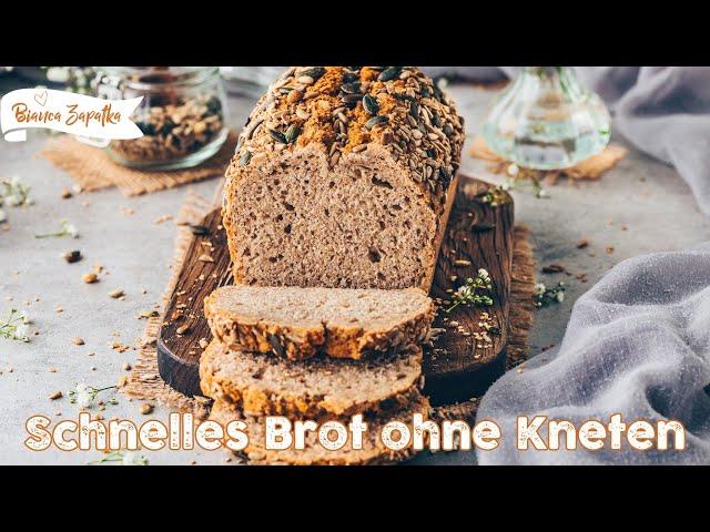 Schnelles 5 Minuten Brot ohne Hefe backen - Das Beste & einfachste Rezept mit Vollkorn und Körnern