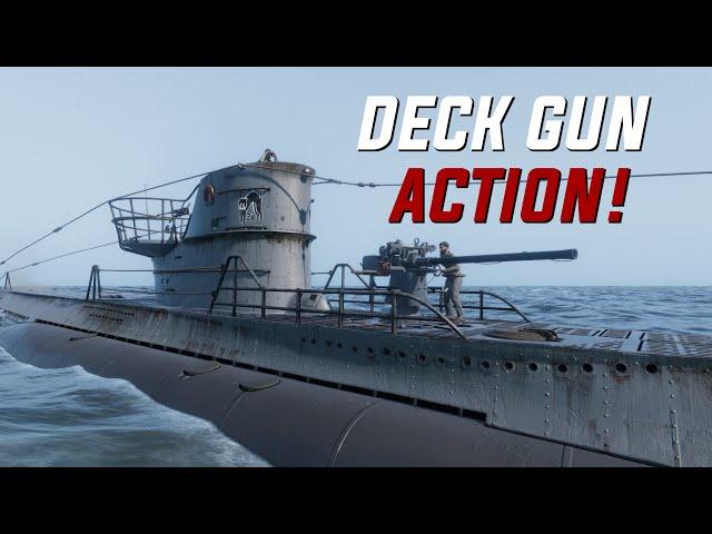 Deck Gun Action! || U-Boat Simulation Gameplay