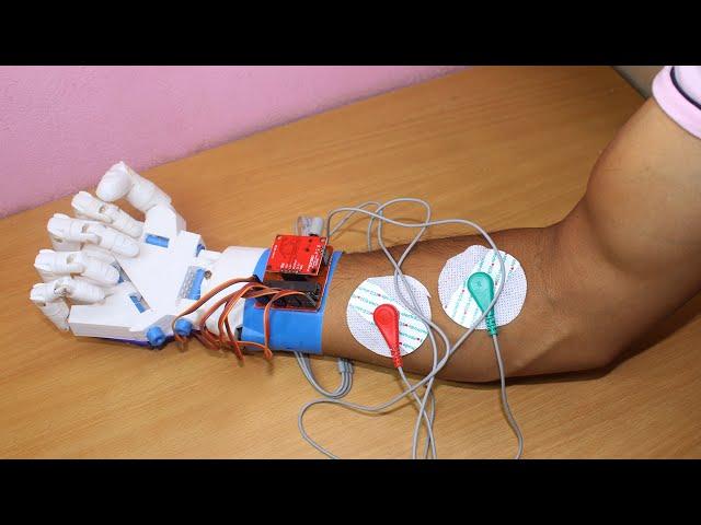 how to make robot hand moving using muscle at your home