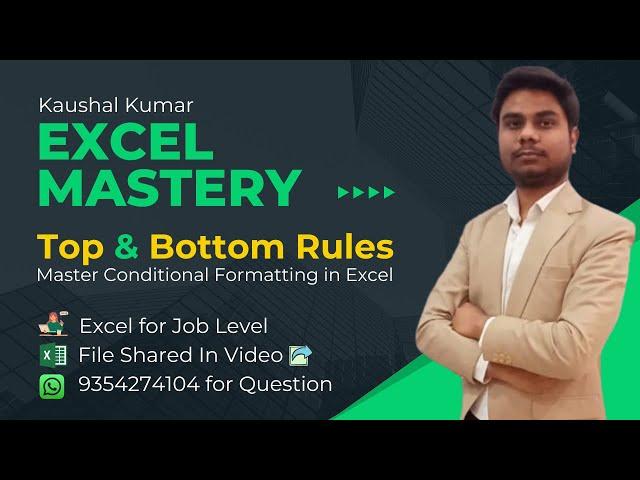 Master Top/Bottom Rules in Excel Conditional Formatting | Highlight Key Data Points