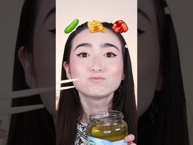 Trying TikTok viral foods #mukbang #eating #asmrfood #kimchi #honeycomb #pickle #shorts