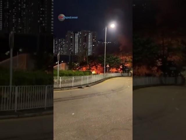 Long Ping Transmission Bridge collapsed after the fire! #shorts | Yuen Long | Hong Kong