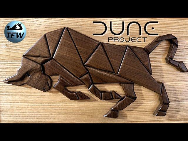 DUNE: Bull Statue as Mosaic Wood Art - FREE Drawing