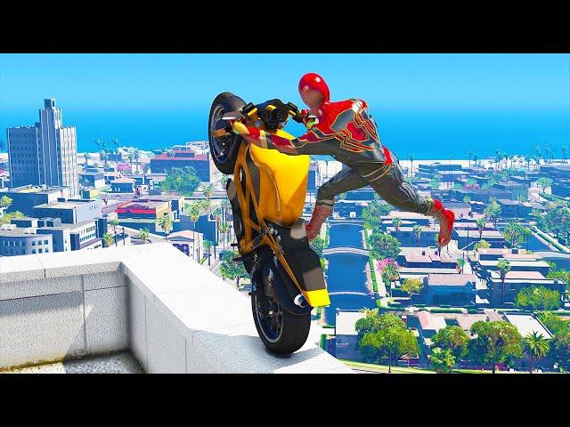 GTA 5 Epic Motorcycle Jumps - GTA 5 Bike Stunts, Fails, Gameplay