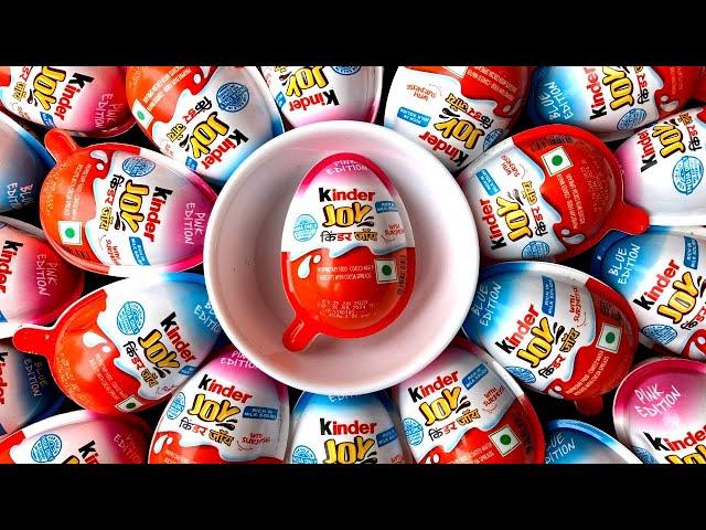 Yummy kinder surprise egg toys opening - A lot of kinder joy chocolate ASMR