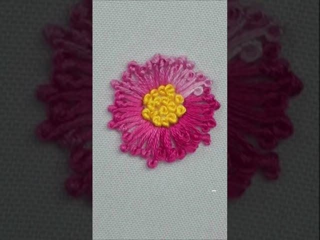 Pistil Stitch Flower  Brazilian embroidery tutorial #shorts_malina_gm