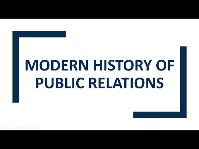 Modern History of Public Relations