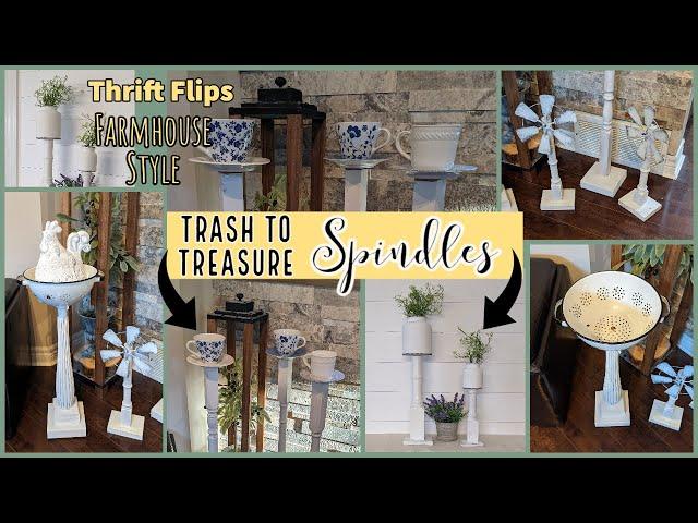 ⭐TRASH TO TREASURE SPINDLE DECOR IDEAS!!~Summer Farmhouse DIYS~Tea Cup Spindles~Colander Spindle DIY