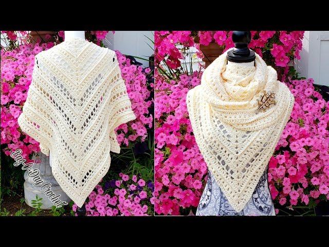 How to crochet a ladies shawl | Pure Innocence | Bag o day Crochet Tutorial #503