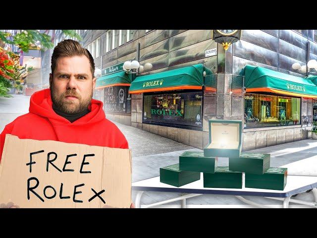 I Opened A FREE Rolex Shop Outside A Rolex Boutique