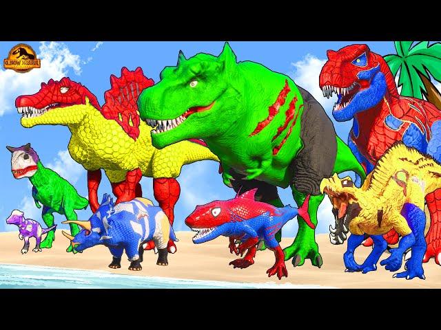 ALL SuperHero Dinosaurs Battle in Jurassic World |Dinosaur Pro 8 SuperHero Team|