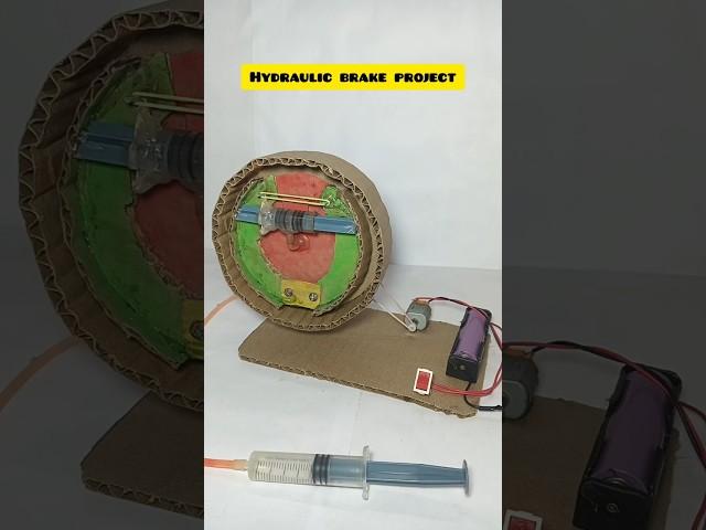 Hydraulic Drum braking system -dc motor #experiment #tech #short