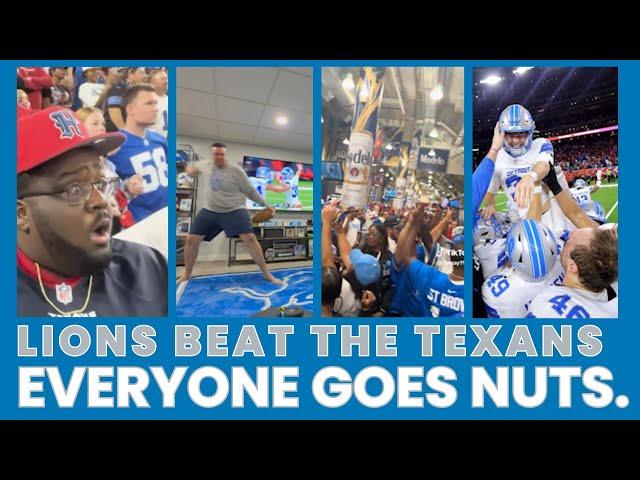 LIONS BEAT THE TEXANS. EVERYONE GOES NUTS.