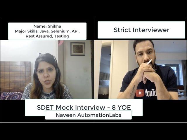 SDET Automation Mock Interview - 8+ YOE (Selenium, Java, API, Testing)