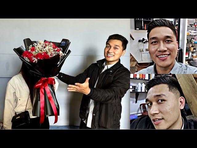 Surprising My Girlfriend with a Rose Bouquet & An Unplanned Date | Jaz Hmar Vlogs