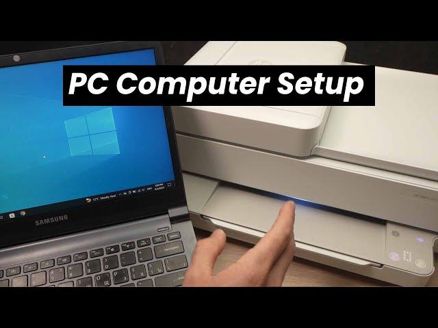 How to Setup PC Computer With HP Envy 6400 Series Printer (6452e , 6455e, 6400e.. ) Over Wi-Fi