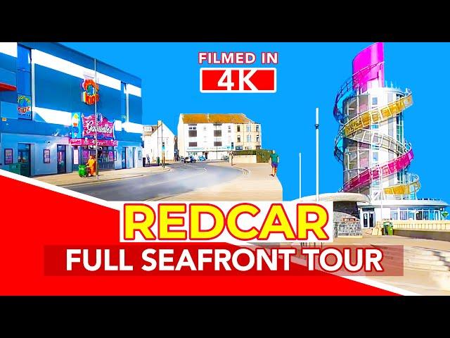 REDCAR ENGLAND | Full seafront tour of Redcar UK - Virtual Walk filmed in 4K